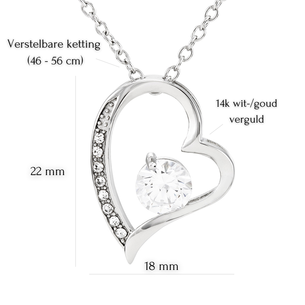 Aan mijn dochter - Liefdesketting - Geel/Wit goud - Marmerwit