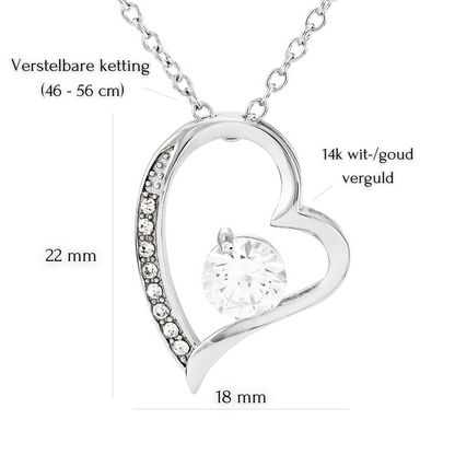 Aan mijn moeder - Liefdesketting - Geel/Wit goud - Marmerwit