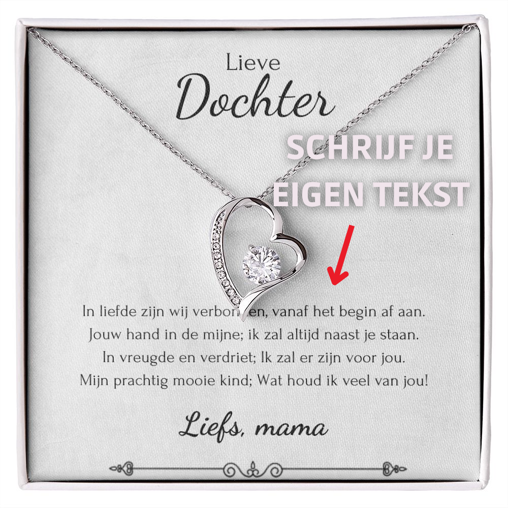 Aan mijn dochter - Liefdesketting - Geel/Wit goud - Marmerwit