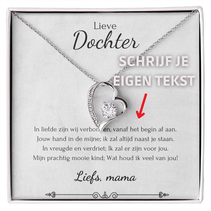 Aan mijn dochter - Liefdesketting - Geel/Wit goud - Marmerwit