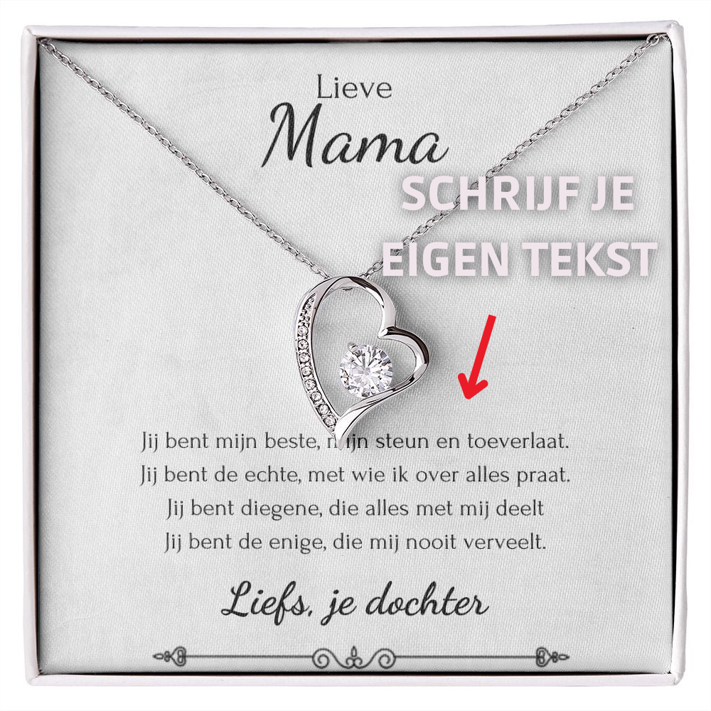 Aan mijn moeder - Liefdesketting - Geel/Wit goud - Marmerwit