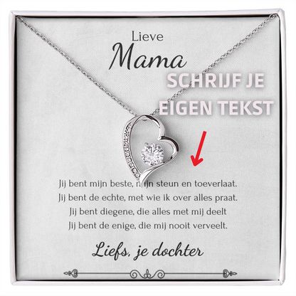 Aan mijn moeder - Liefdesketting - Geel/Wit goud - Marmerwit